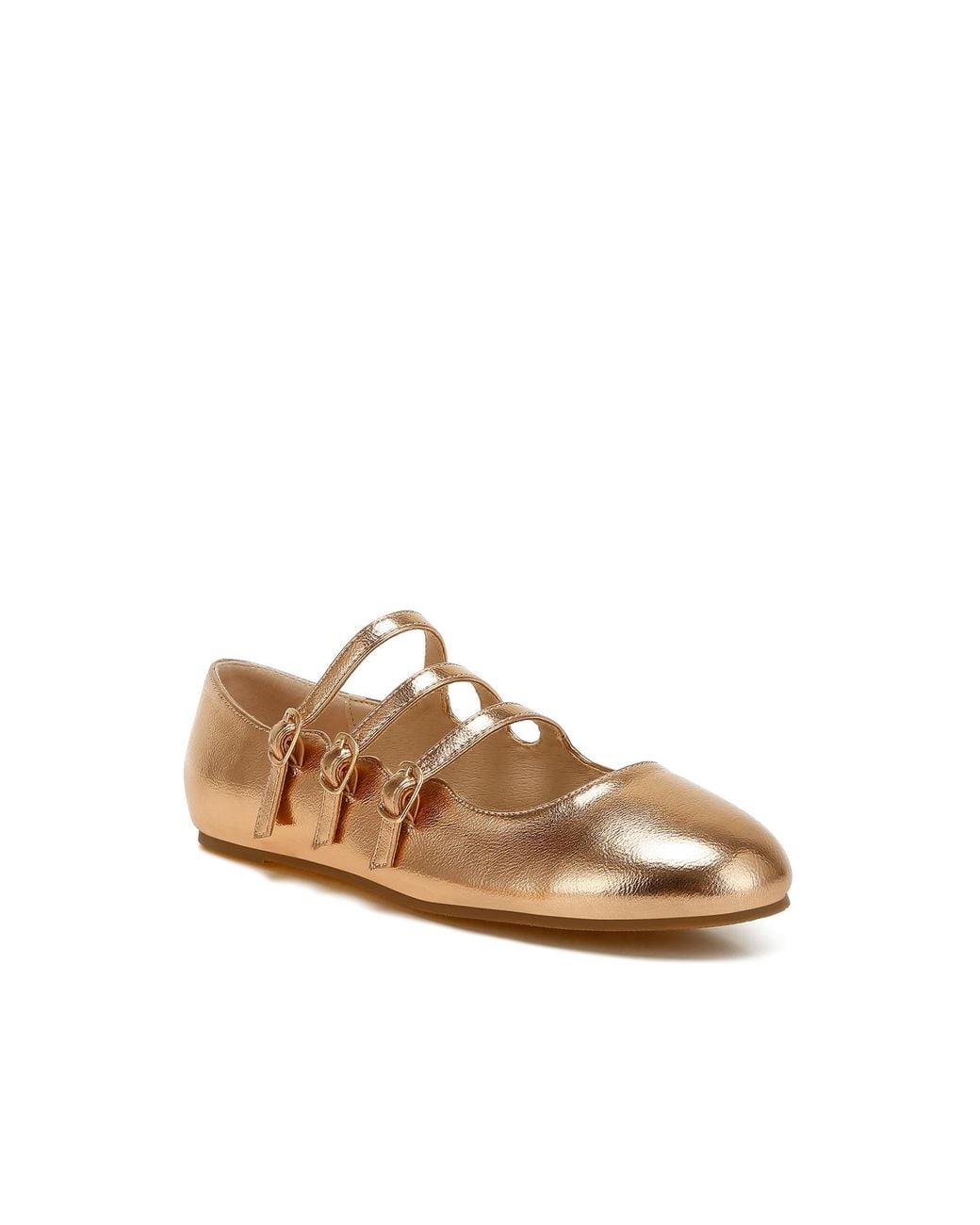 Rag & Co Natural Macarina Triple Strap Mary Jane Ballerinas
