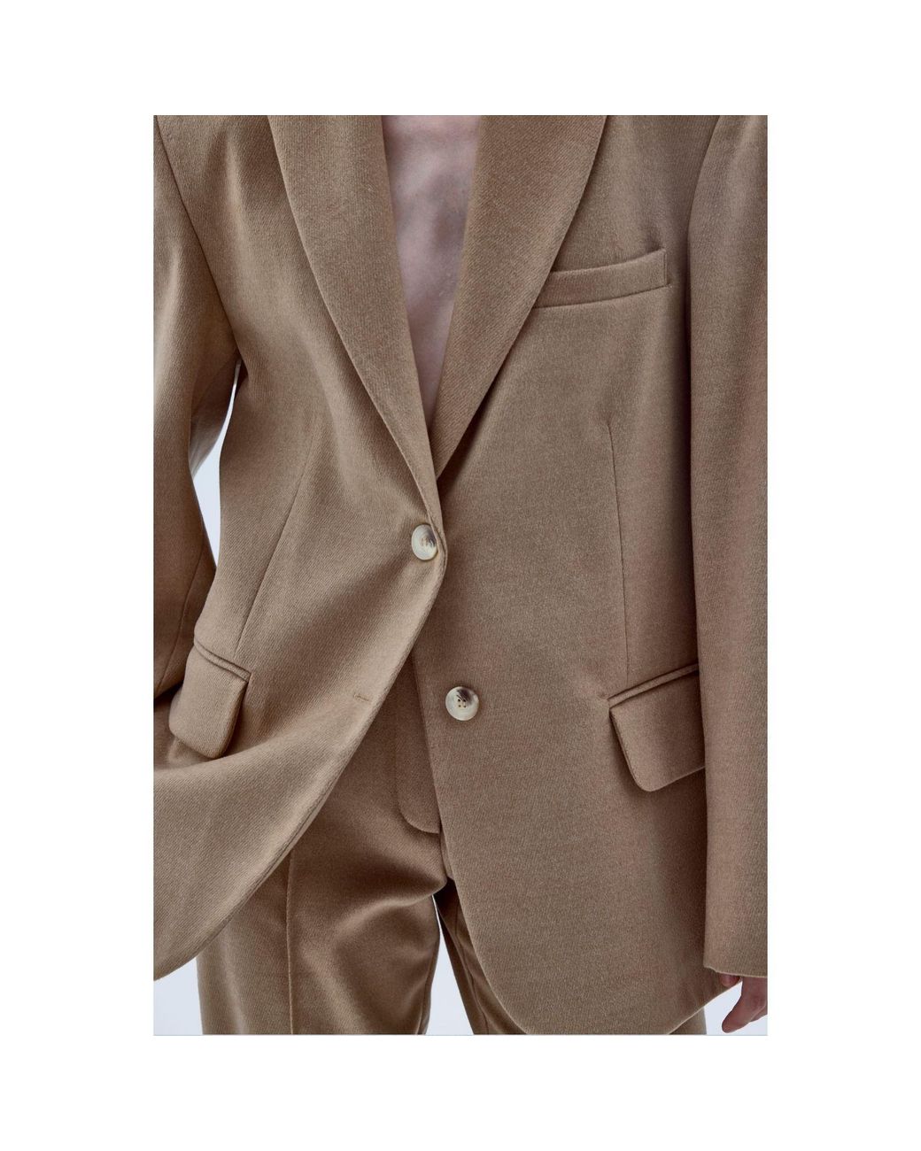 NAZLI CEREN Brown Boxy Wool Blazer
