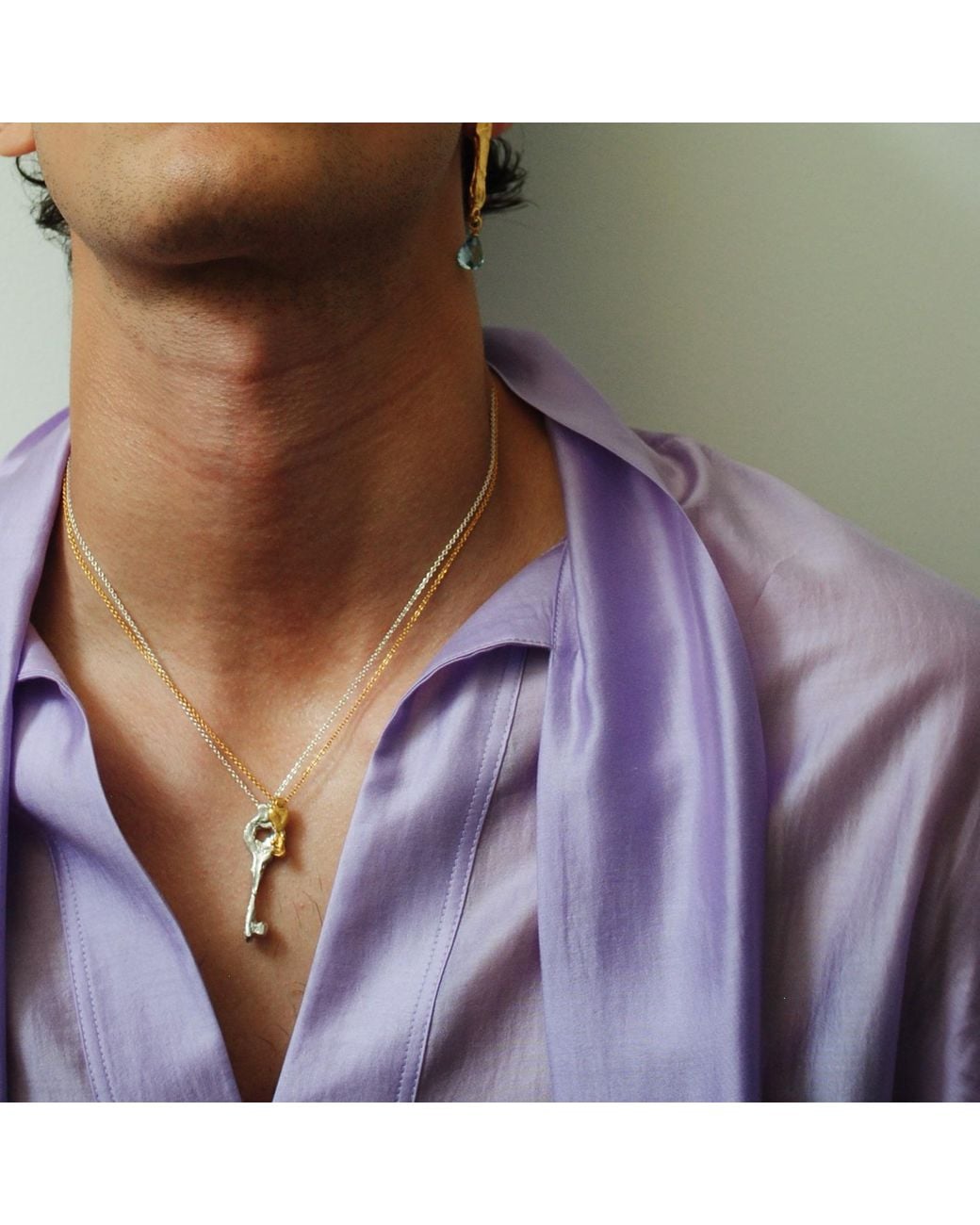 De Roms Metallic The Unfolding Molten Large Key Necklace