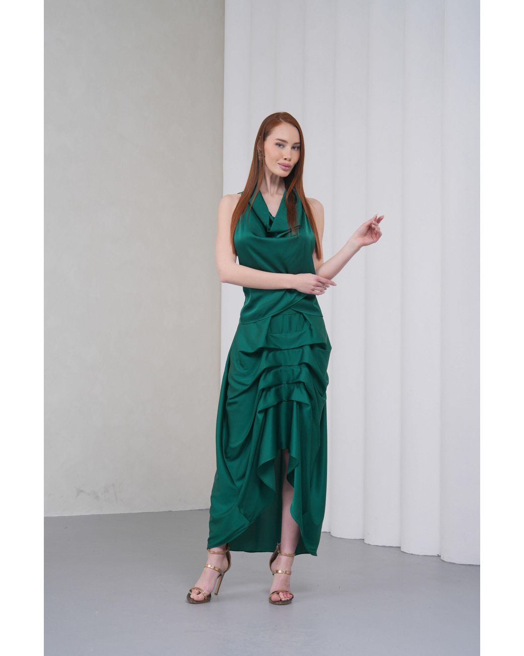 Lumina Eligma Green The Vanguard Skirt Silk