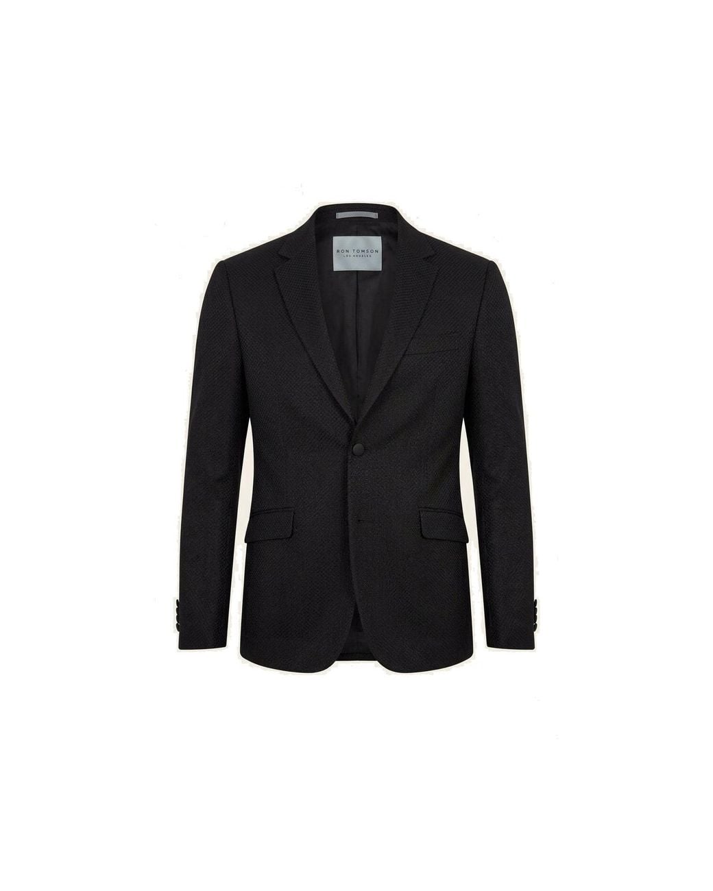 Ron Tomson Black Classic Notch Lapel Dinner Jacket for men