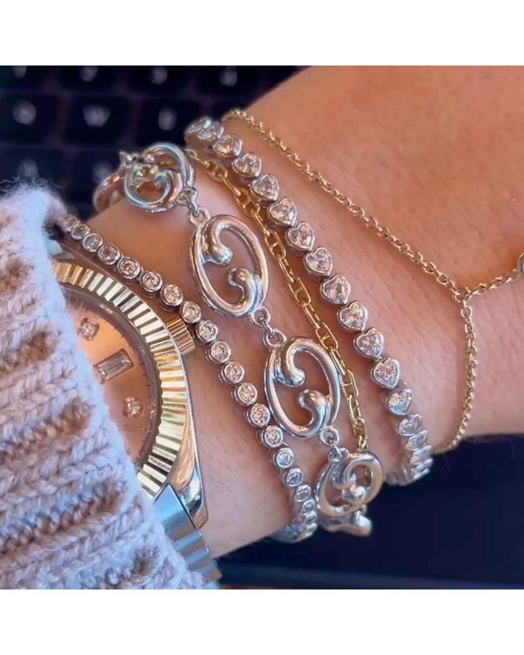 Leni James Metallic The Fibonacci Link Bracelet