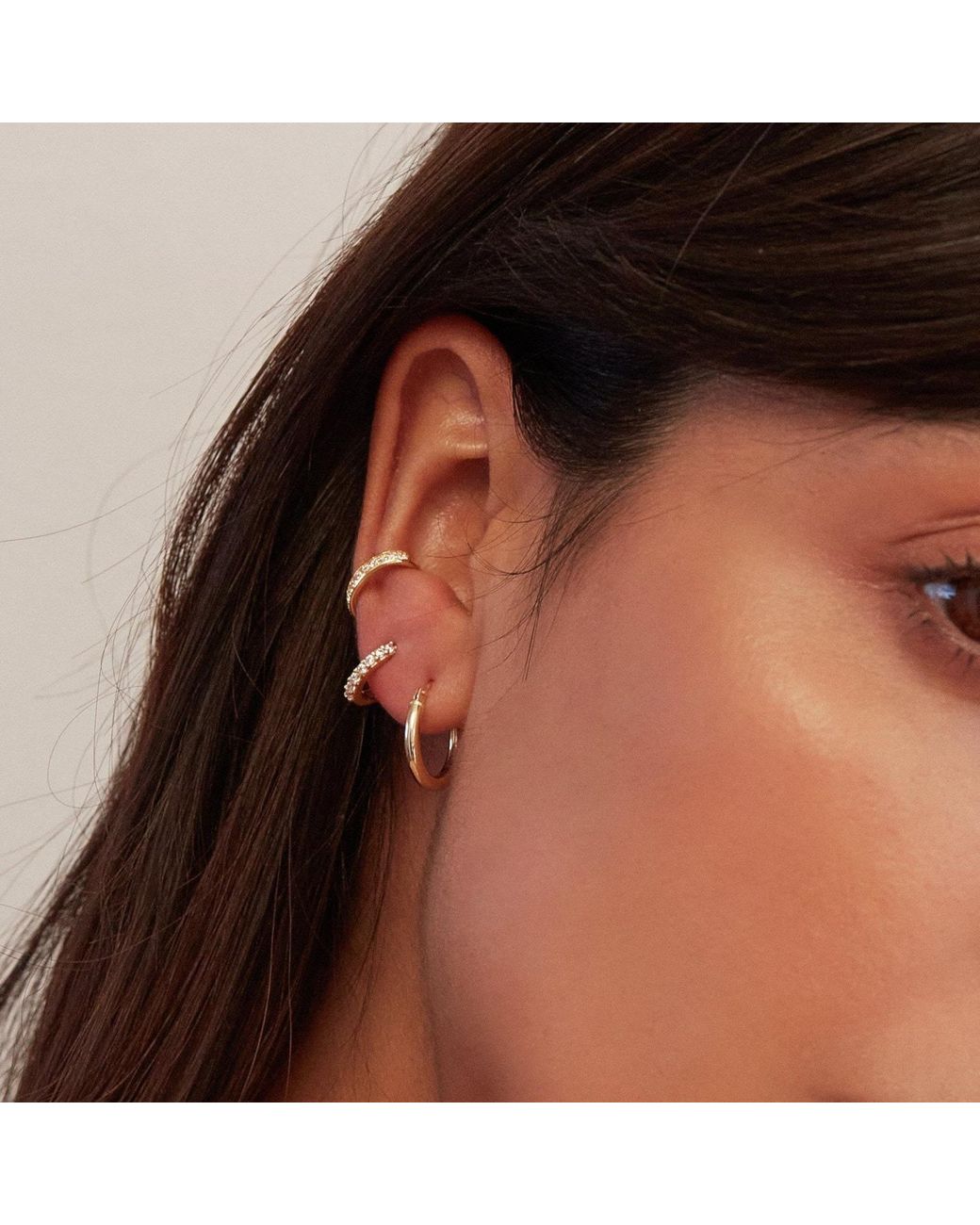 Lily & Roo Metallic Thick Diamond Style Ear Cuff