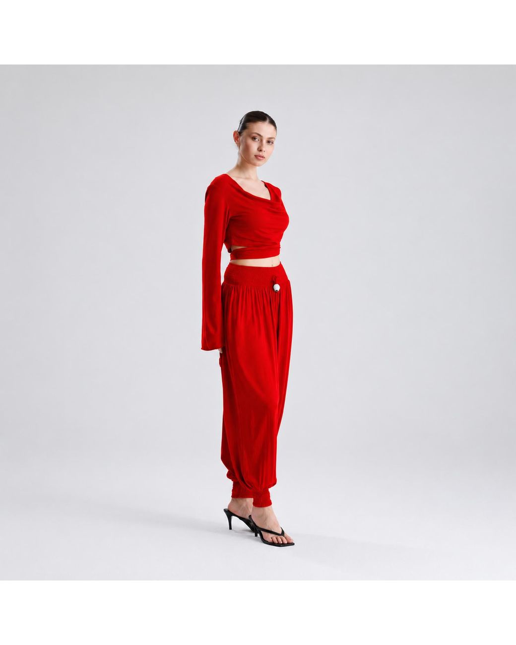 Maison De Gala Red Valerie Scarlet Drape Set