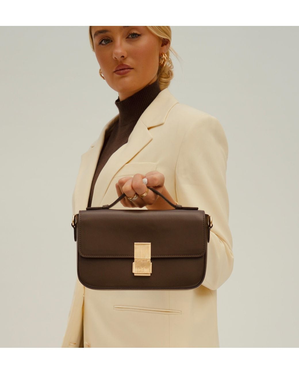 Apatchy London Black The Flora Chocolate Leather Bag