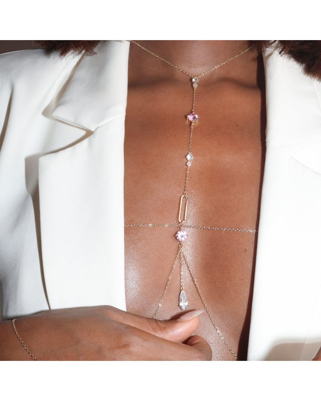 Studio Baloge Metallic Lumina T-Line Body Chain