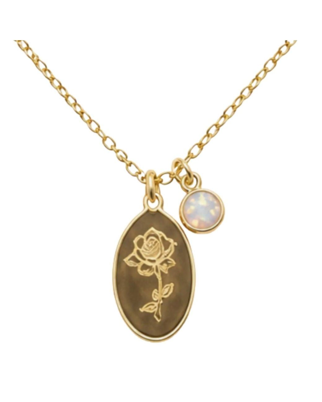 Argento Vivo Metallic October Birthstone Charm Necklace