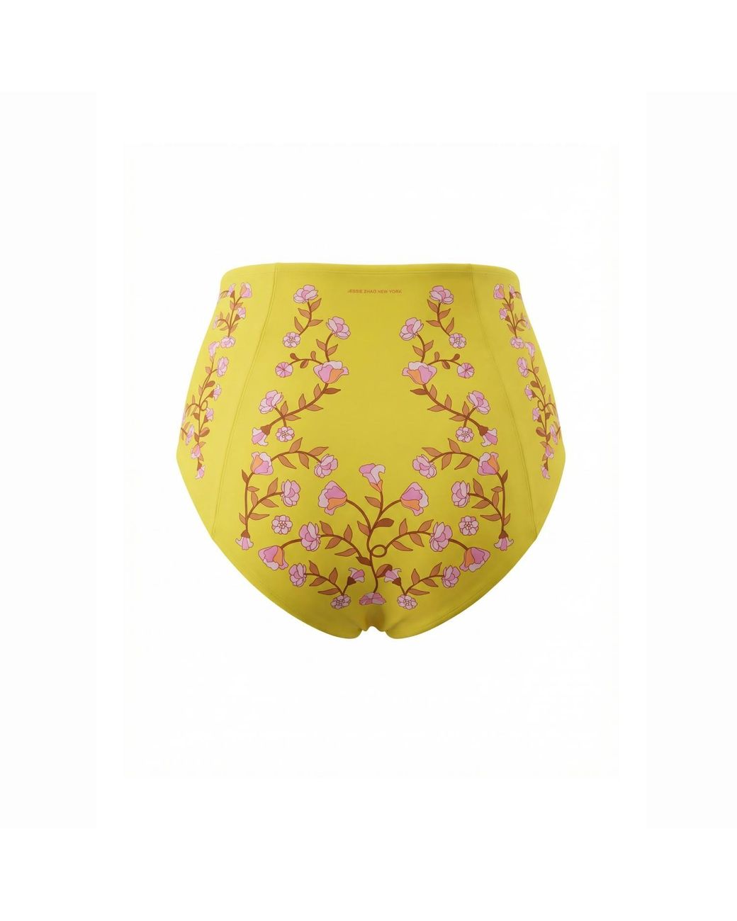 Jessie Zhao New York Yellow Bloom High Waisted Bikini Bottom