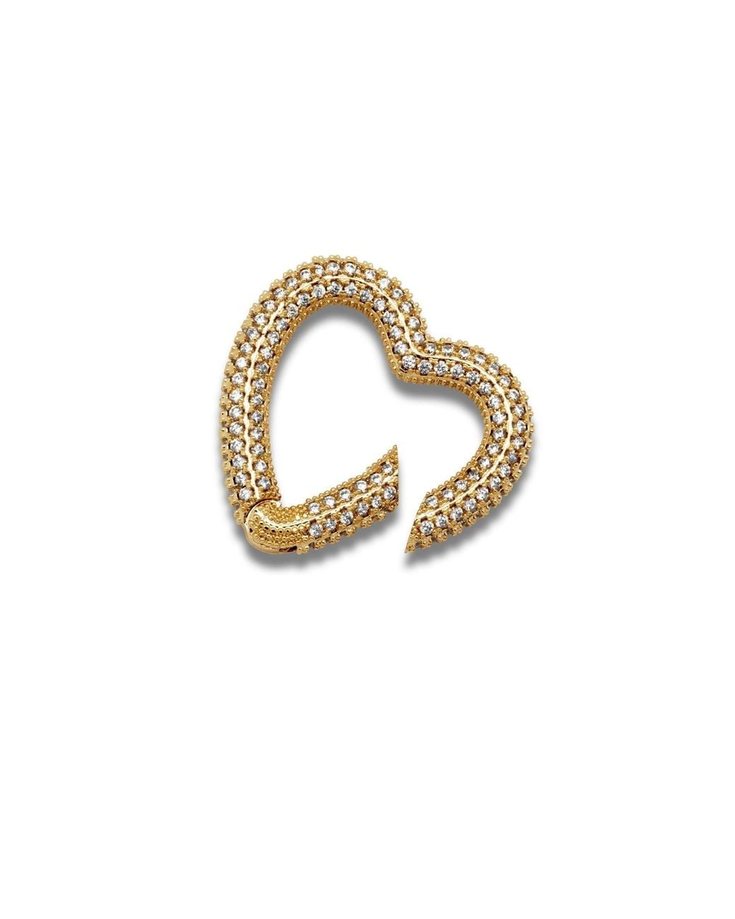 Jaredjamin Metallic Heart Pavé Clicker Clasp