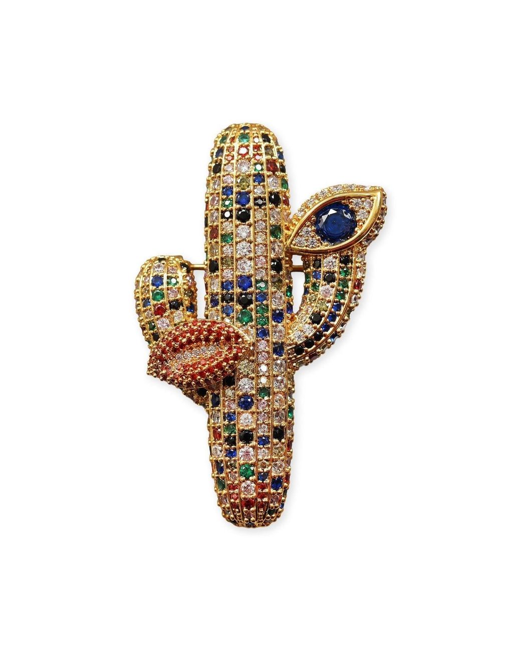 Gresham Blake Metallic Cactus Brooch
