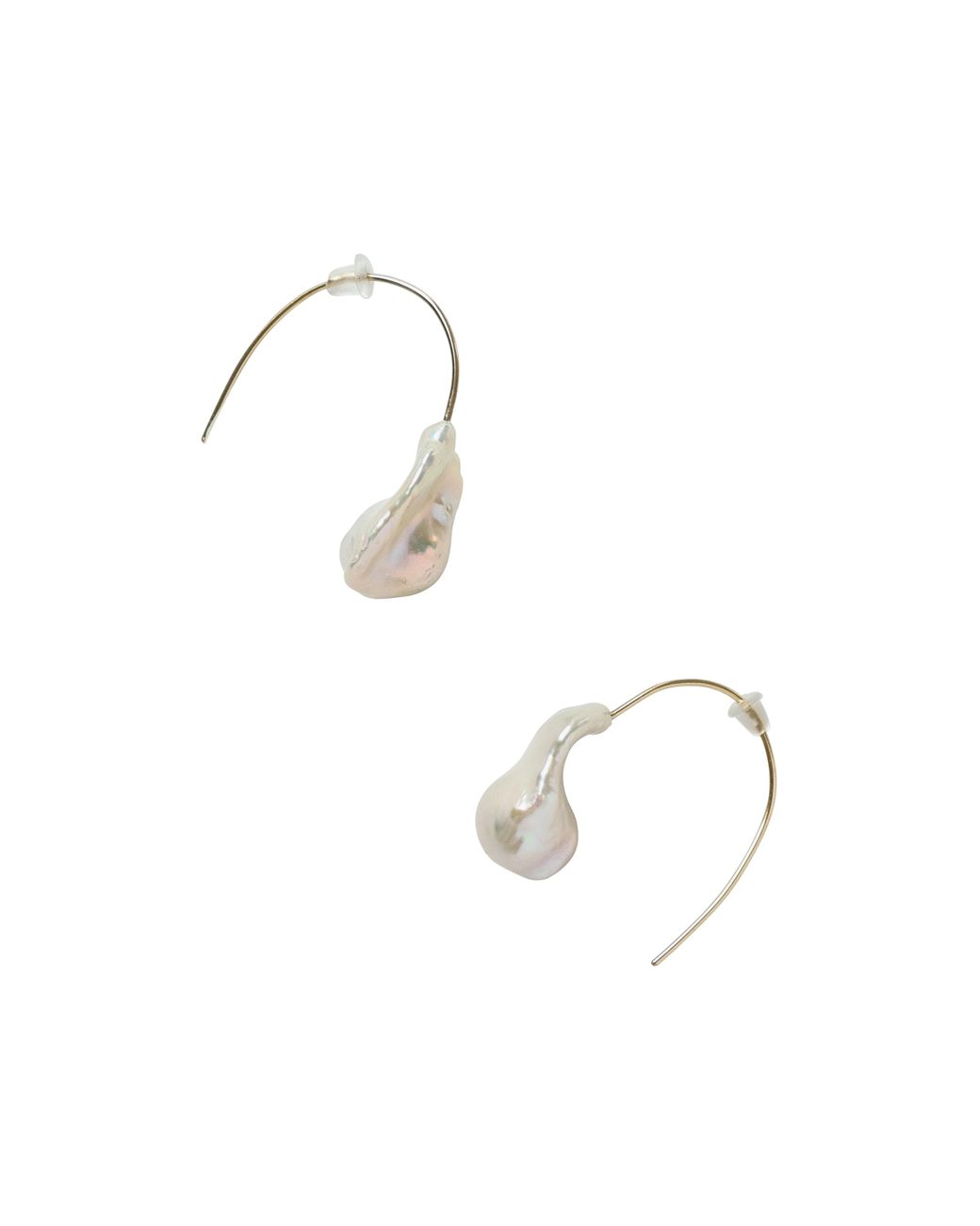 Bombyx House Metallic Baroque Pearl Hook Earrings