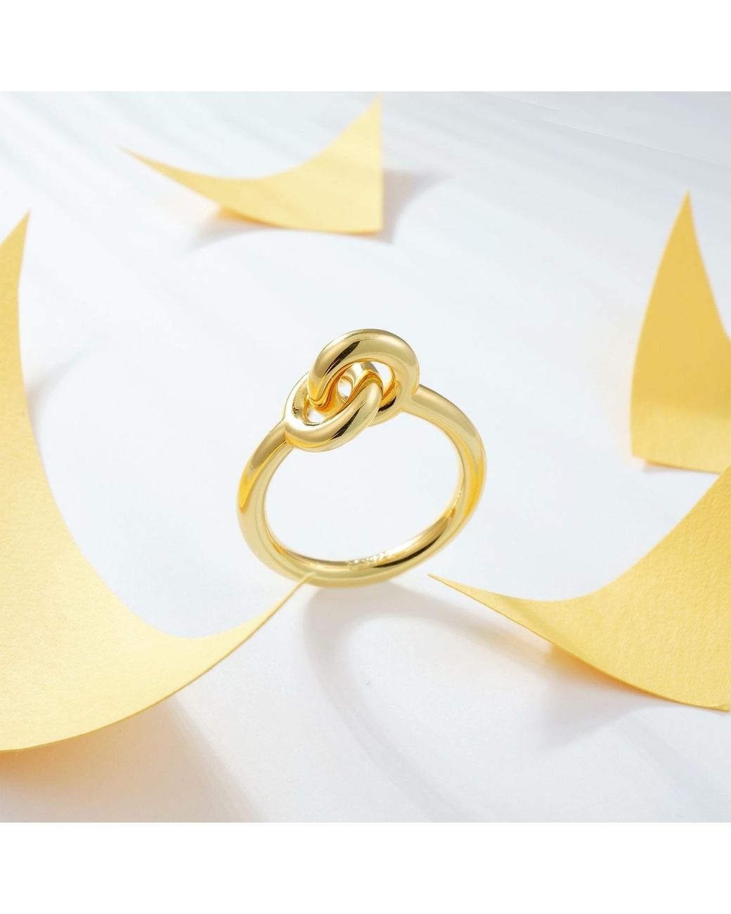 Meulien Metallic Interlocked Double Circle Ring