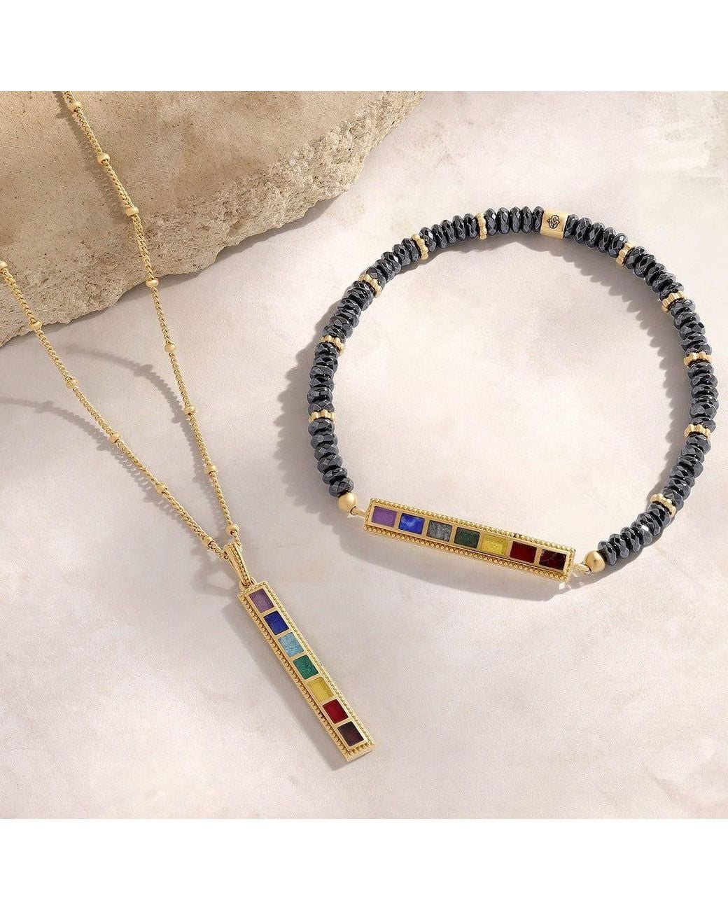 Karma and Luck Metallic Sacred Flow Seven Chakra Energy Necklace