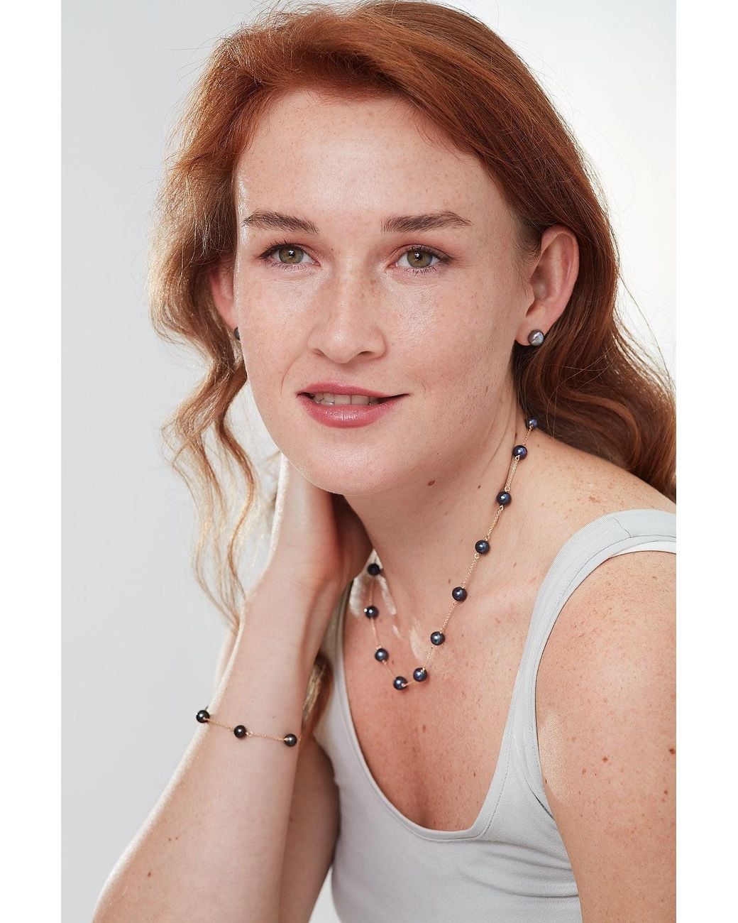 Pearls of the Orient Online Metallic Gratia Plated Chain Necklace With Cultured Freshwater Pearls