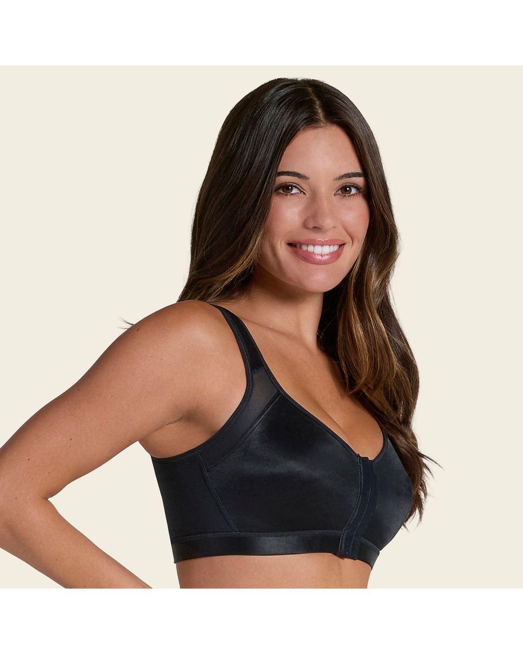 Leonisa Black Unlined Wireless Posture Corrector Bra