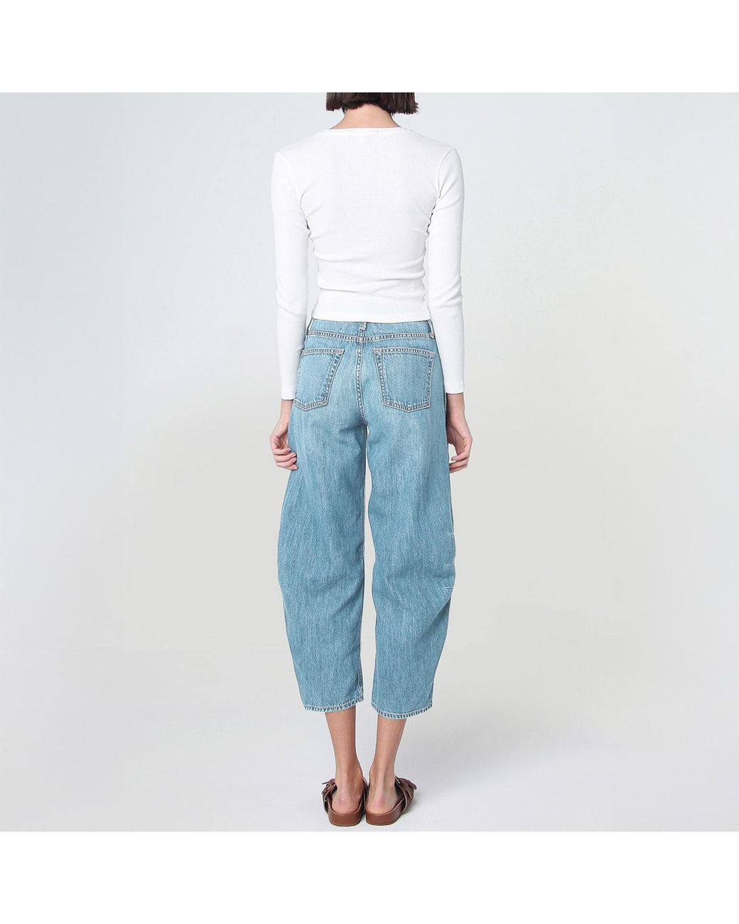 NOEND Blue Ava Flutter Slung Fit Jeans