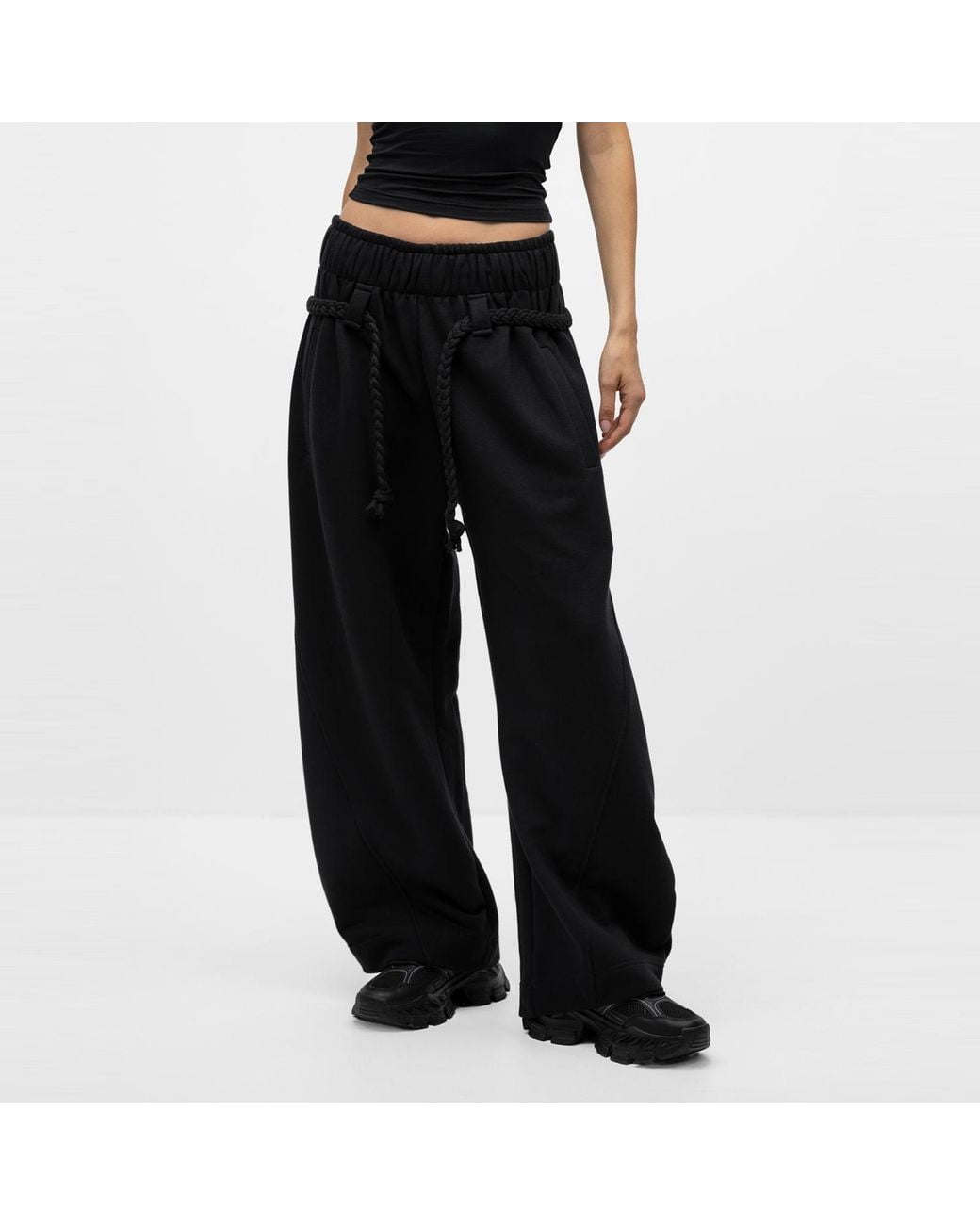Mandragora Black Relaxed Cotton Sweatpants Sento
