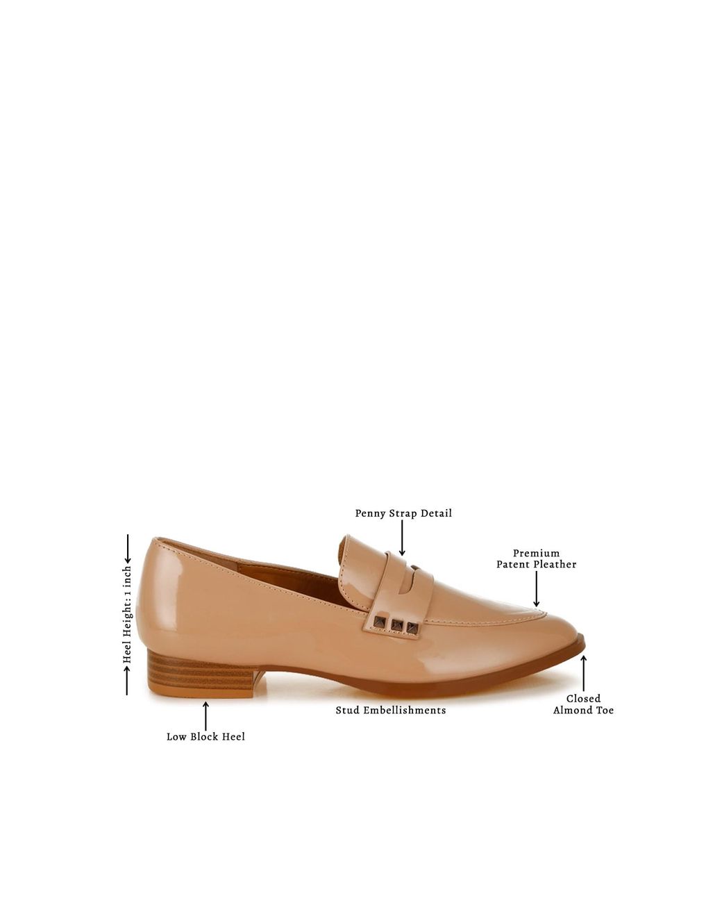 Rag & Co Natural Neutrals Noshiya Patent Pleather Penny Loafers