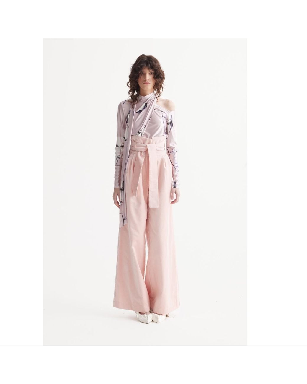 Julia Allert Pink Velvet High Waist Trousers