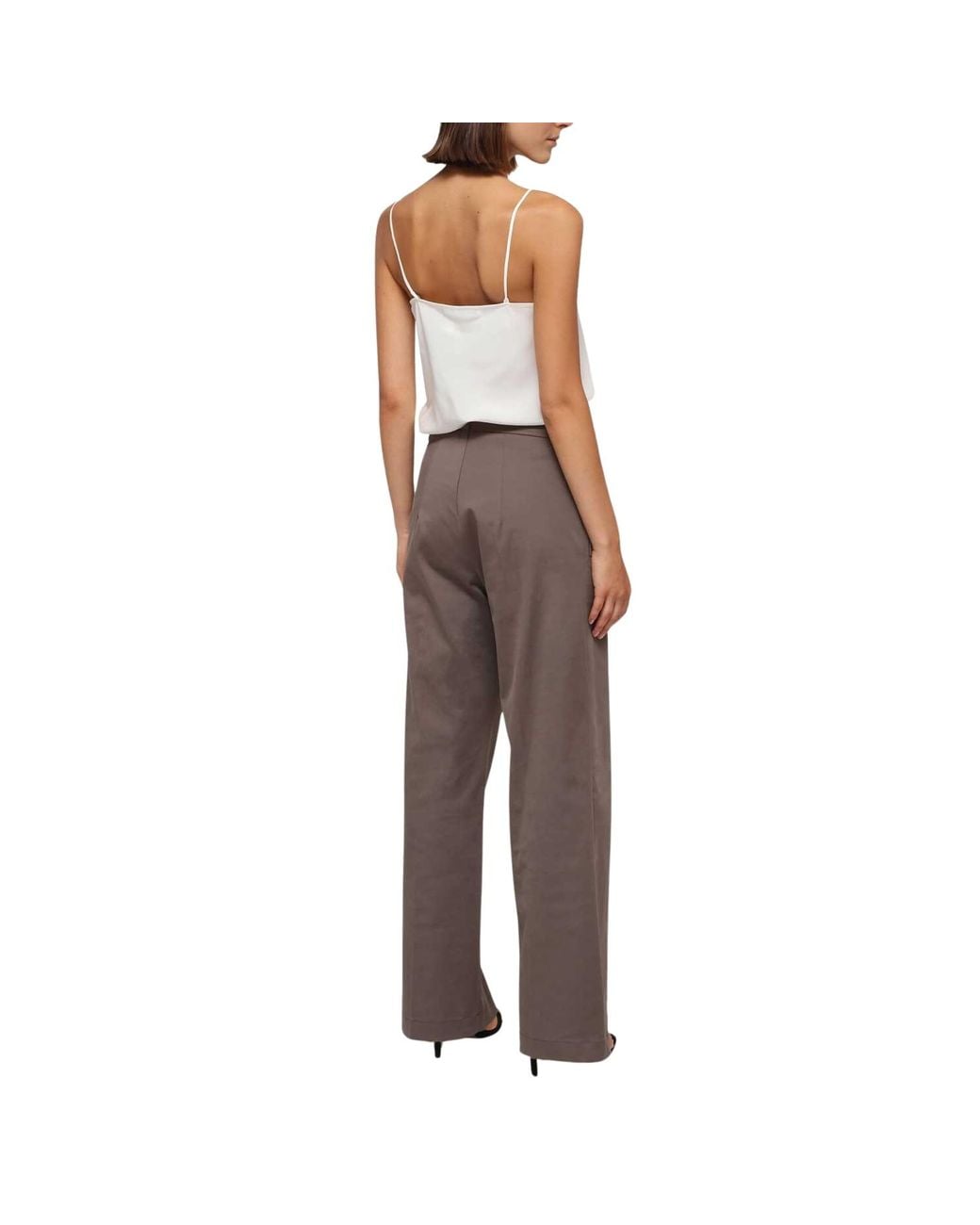 Humans & Land Brown Taupe Straight Pants