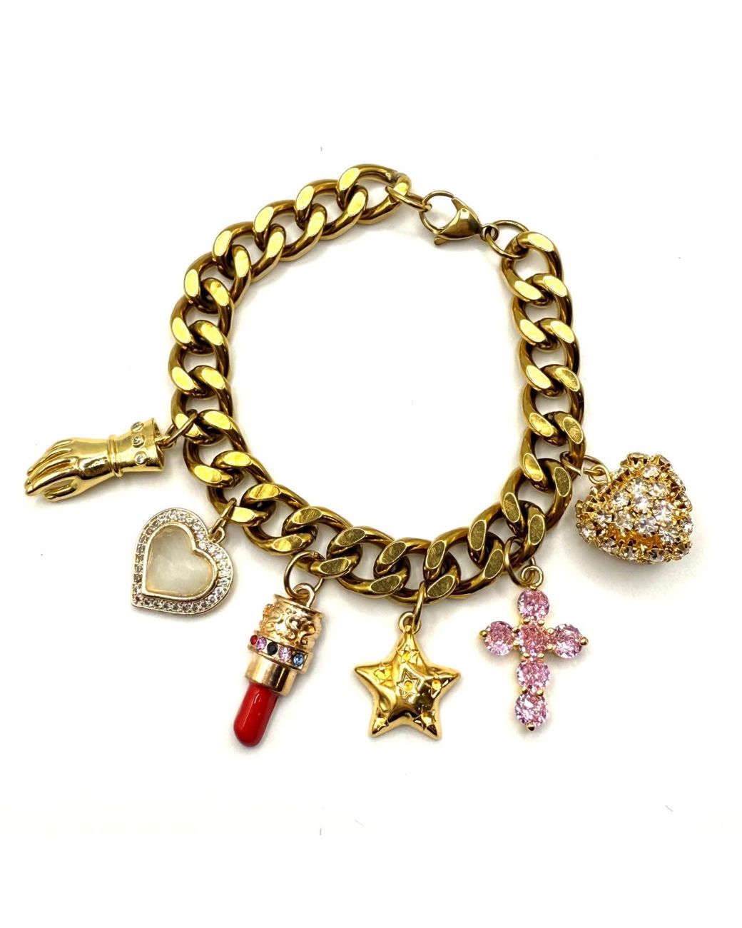 Achala Handcrafted Metallic Lipstick Charm Bracelet