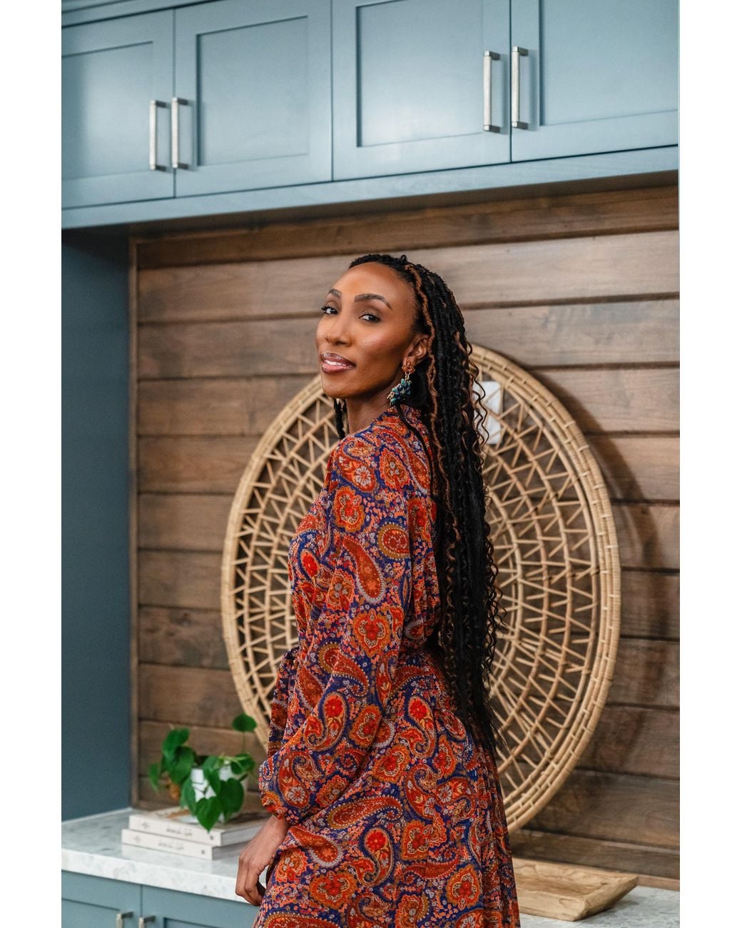 Jennafer Grace Red Sienna Paisley Midi Dress