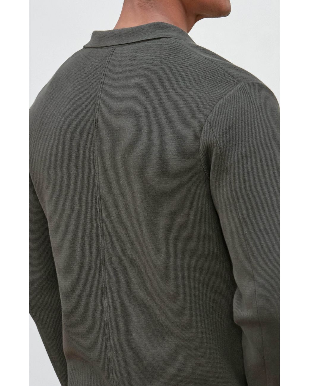 Paul James Knitwear Green Lightweight Organic Cotton Luca Linen Knitted Blazer for men