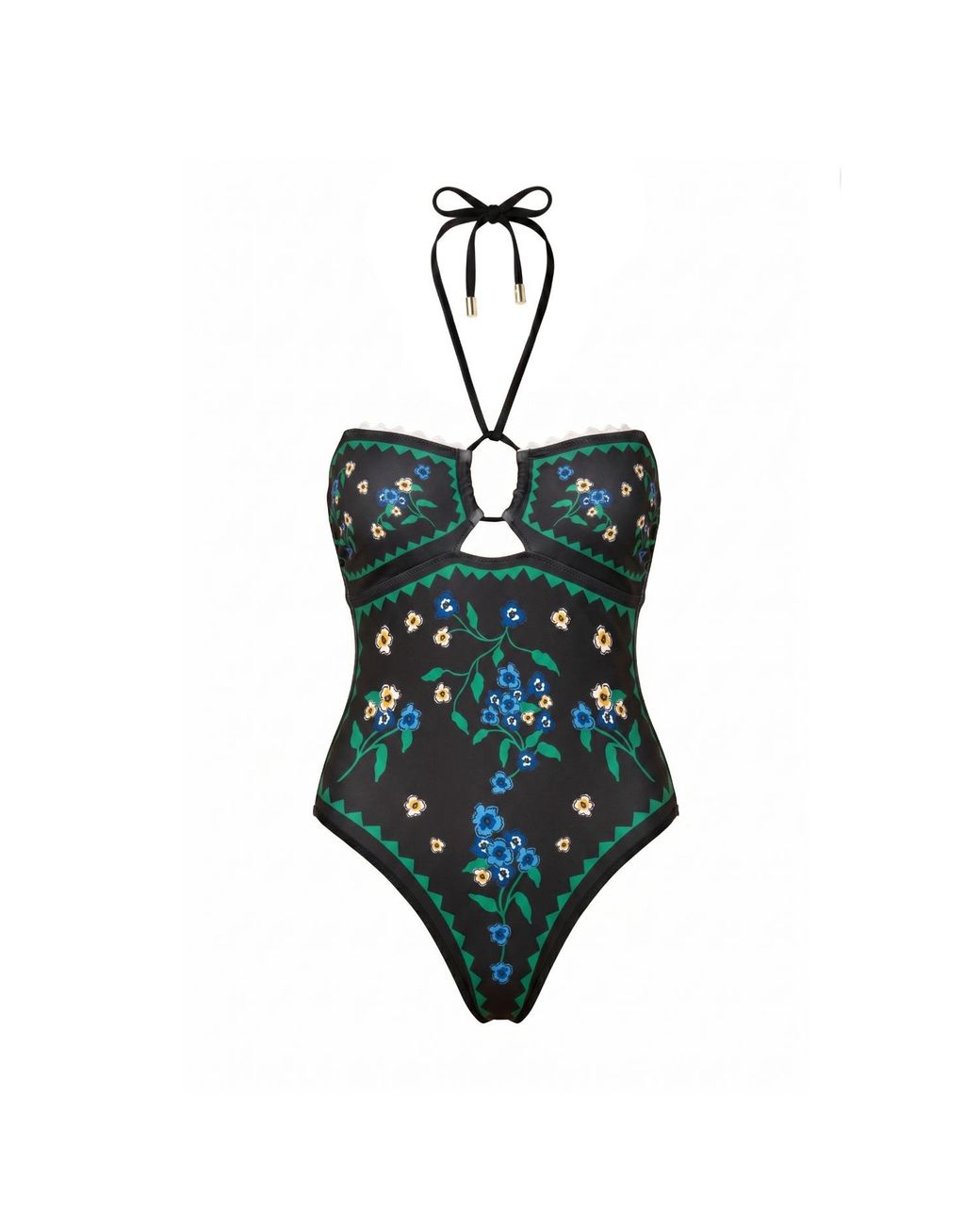 Jessie Zhao New York Green Midnight Zebra Reversible One Piece Swimsuit