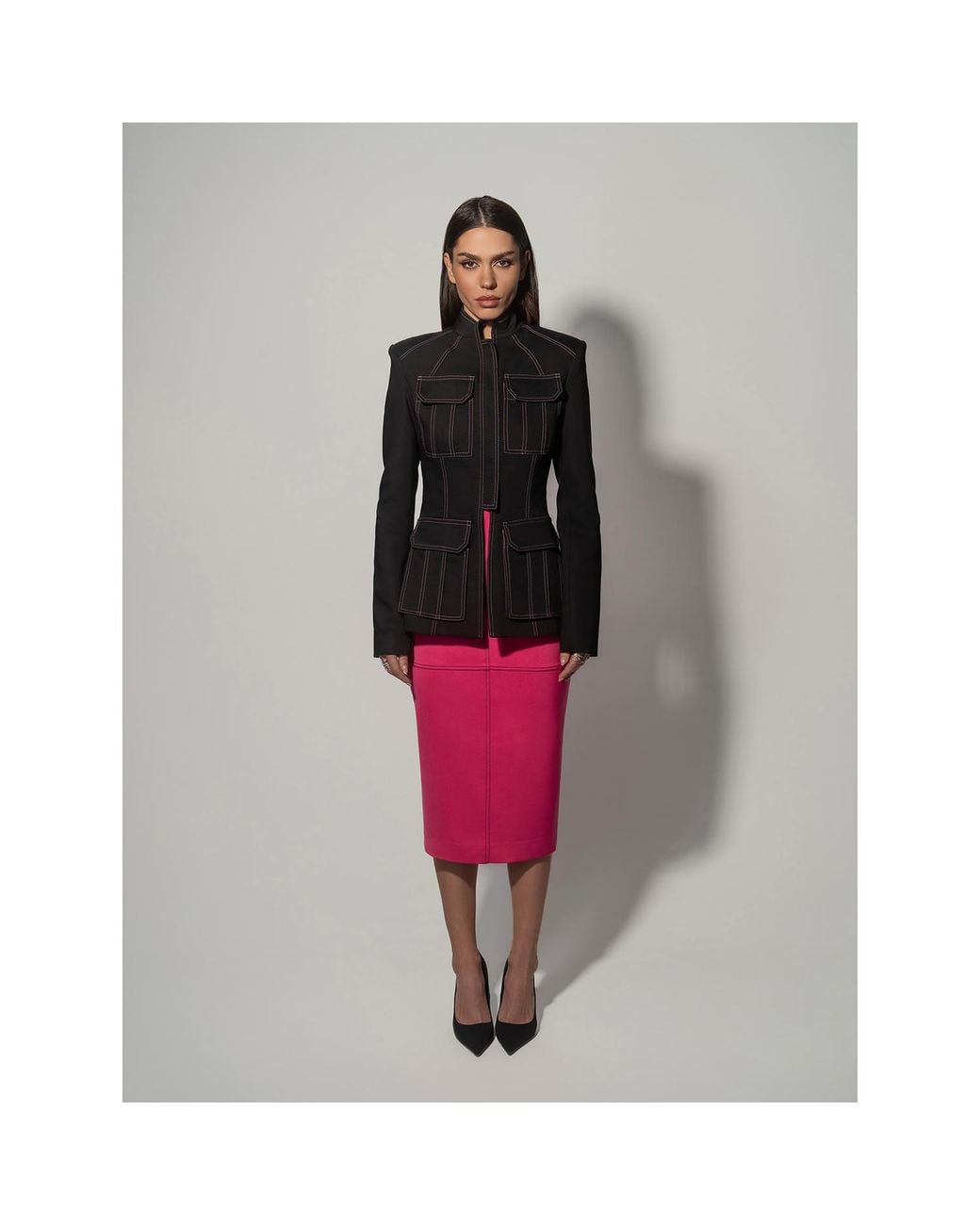 Tia Dorraine Red Details Matter Blazer & Skirt Set