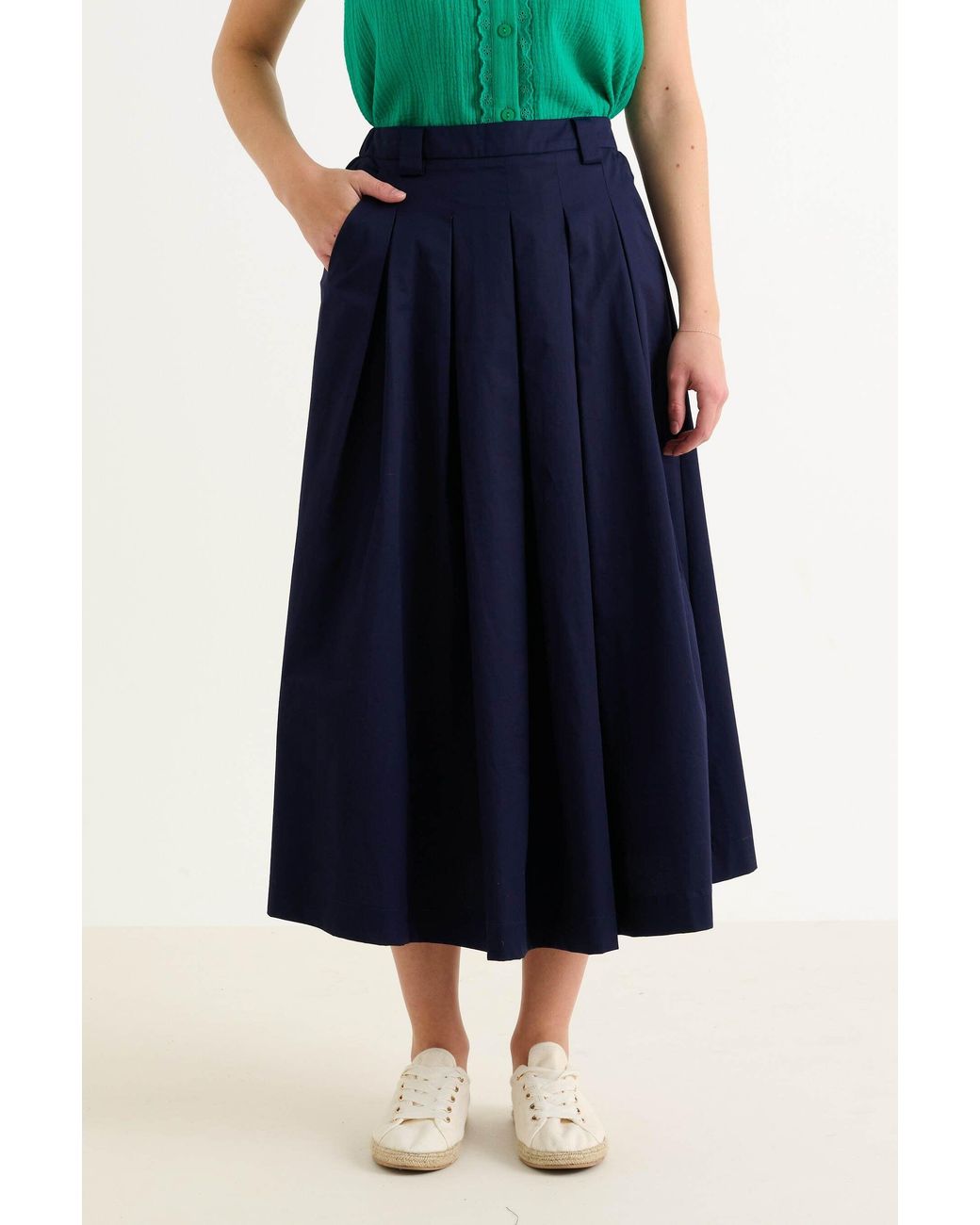 Louche Blue Alexia Recycled Cotton Midaxi Skirt