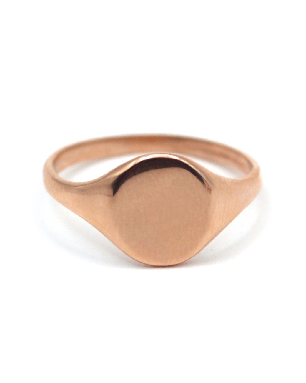 VicStoneNYC Fine Jewelry Brown 14K Modern Classic Rose Solid Signet Ring