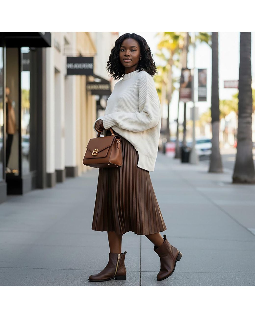 Beautiisoles by Robyn Shreiber Made in Italy Brown Renata Leather Flat Ankle Bootie