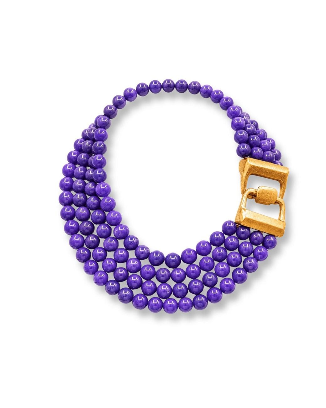 Michael Nash Jewelry Purple Irena Four Strand Amethyst Resin Bead Nesting Necklace