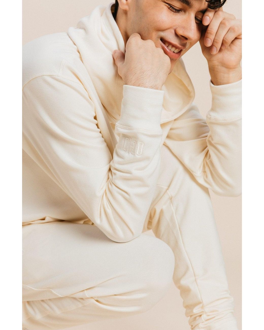 Ocio Leisurewear White Classic Softcore Hoodie for men