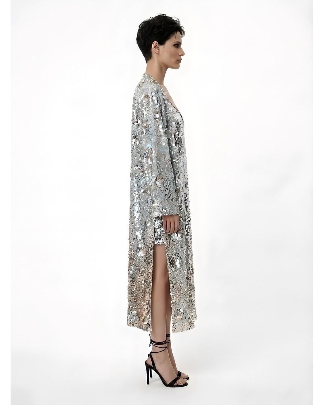 Any Old Iron Multicolor Petal To The Metal Sequin Short Dress