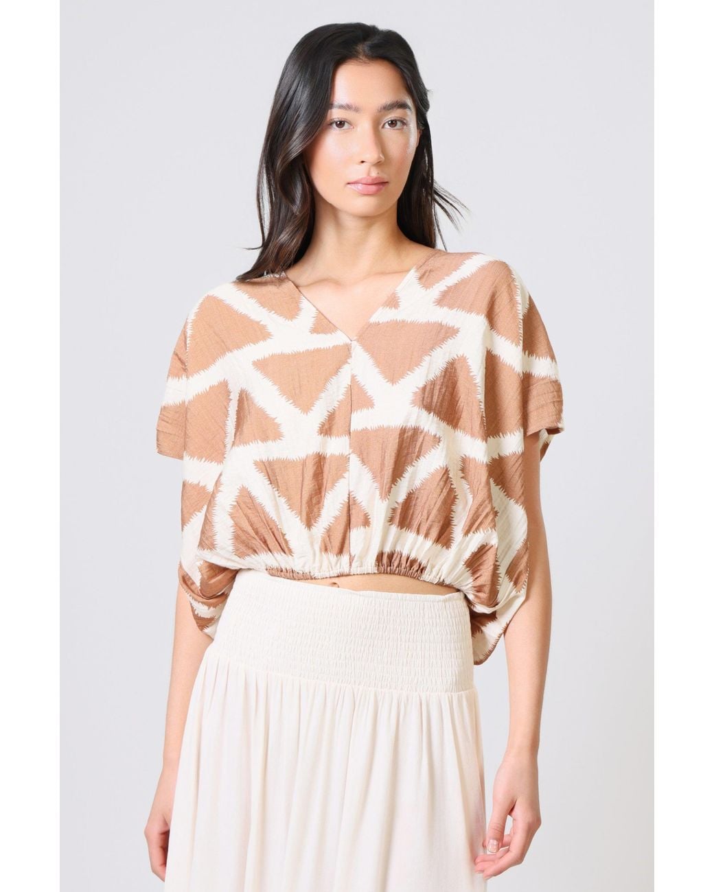 Traffic People Pink Neutrals Broken Promises And Geometric Print Whispers Top