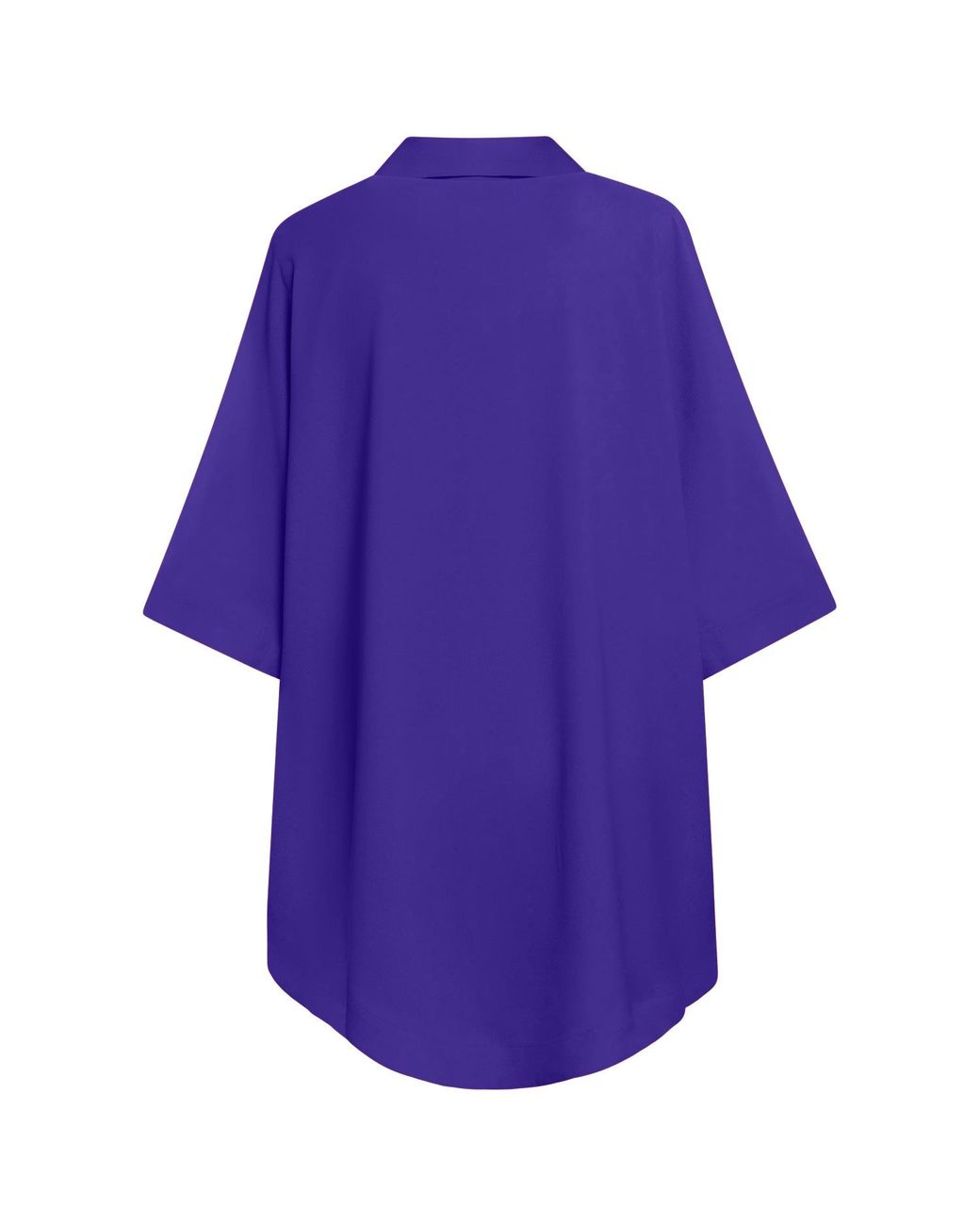 Perlavera Purple Pinoly Hidden Placket Three Quarter Sleeve Tunic