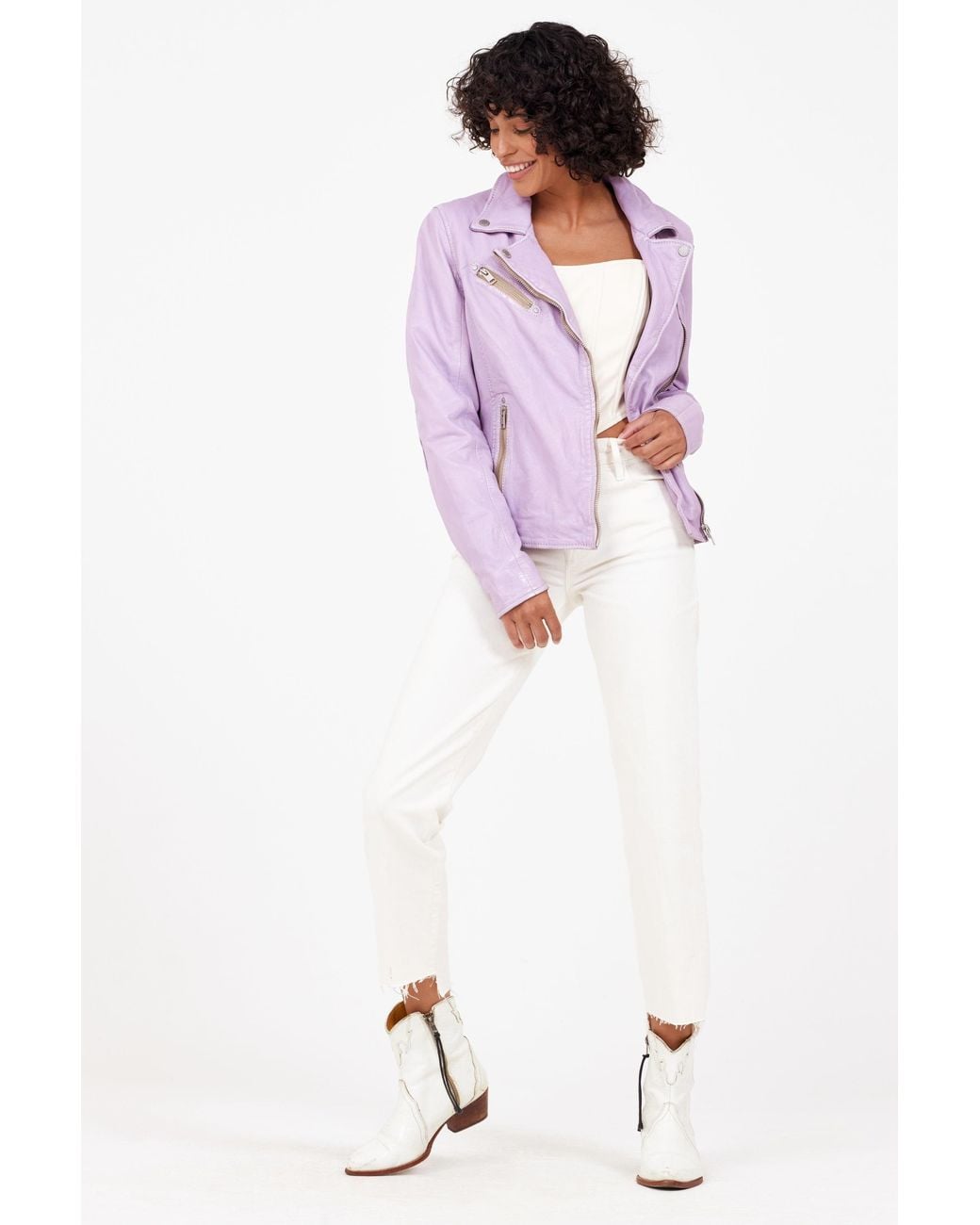 Mauritius Purple Moto Leather Jacket Sofia Digital