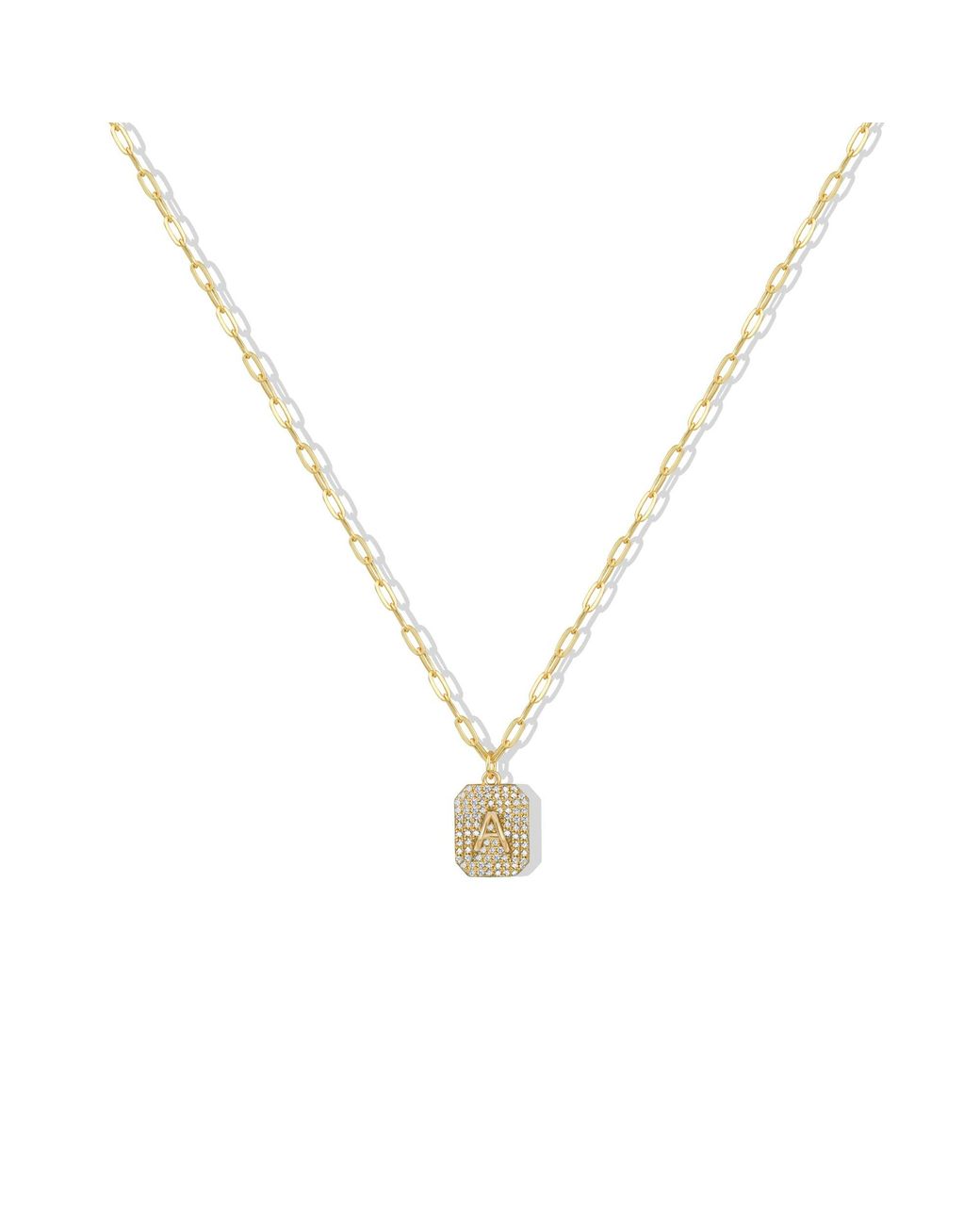 Argento Vivo Metallic The Pave Initial Dog Tag