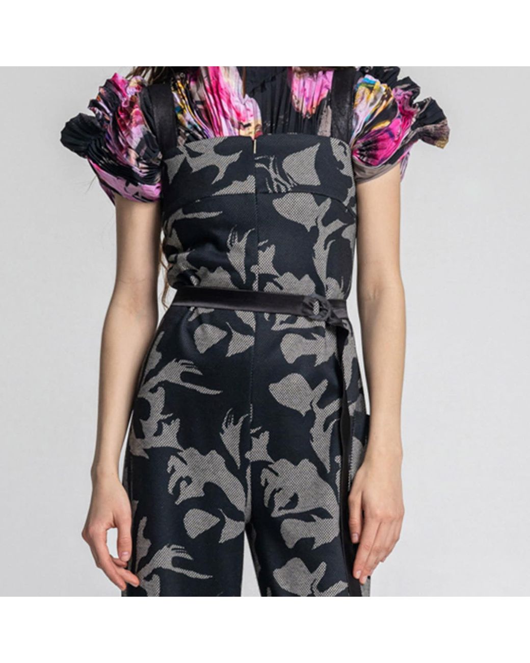 ARTISTA Black Tracey Zipped Shoulder Strap Jumpsuit