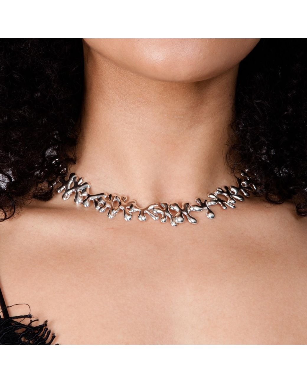 Lucy Quartermaine Metallic Sterling Continual Splash Necklace
