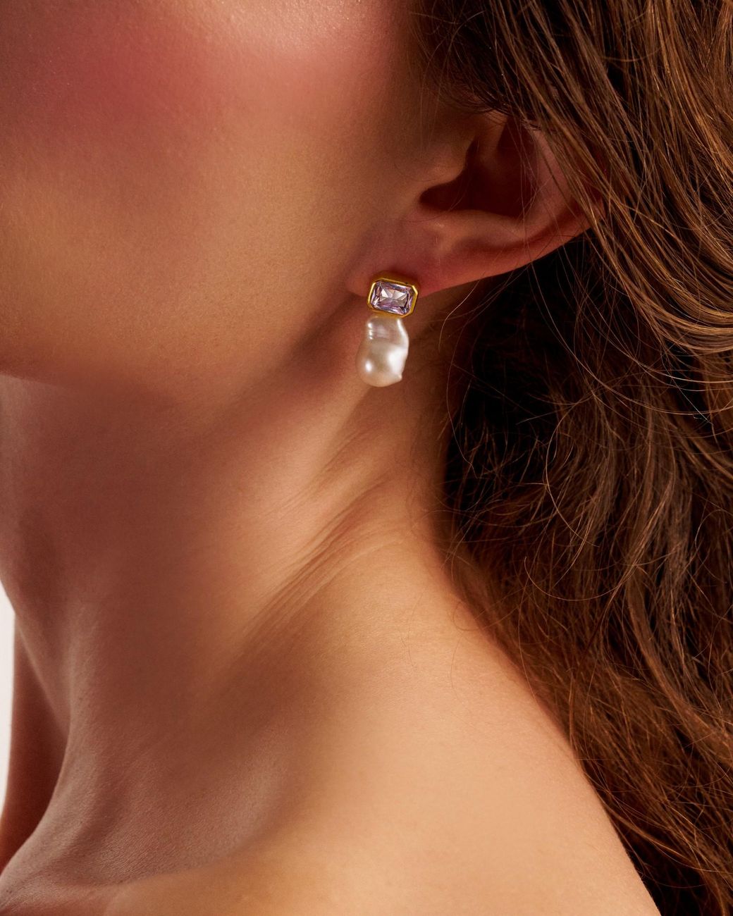 Kybele Studio Pink Bloom Drop Earrings