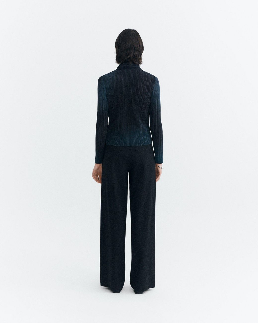 Thinking Mu Blue Whisper Agostina Pleated Top