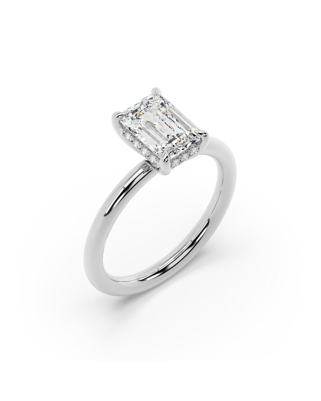 Artisan White Luxury Lab-Grown Emerald-Cut Diamond Ring