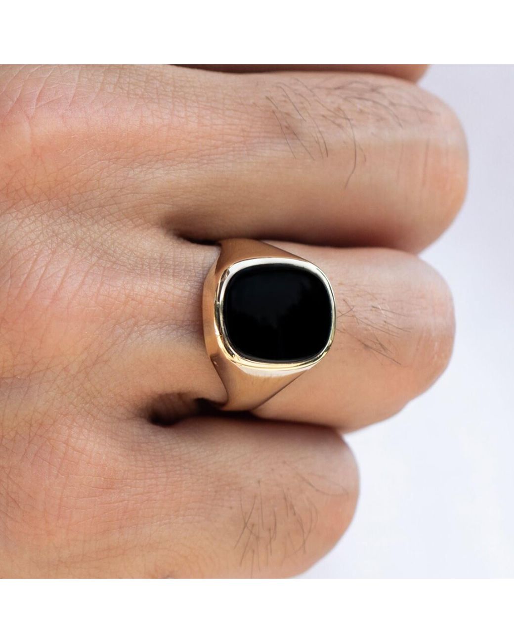 VicStoneNYC Fine Jewelry Black Natural Onyx Solid Ring For for men