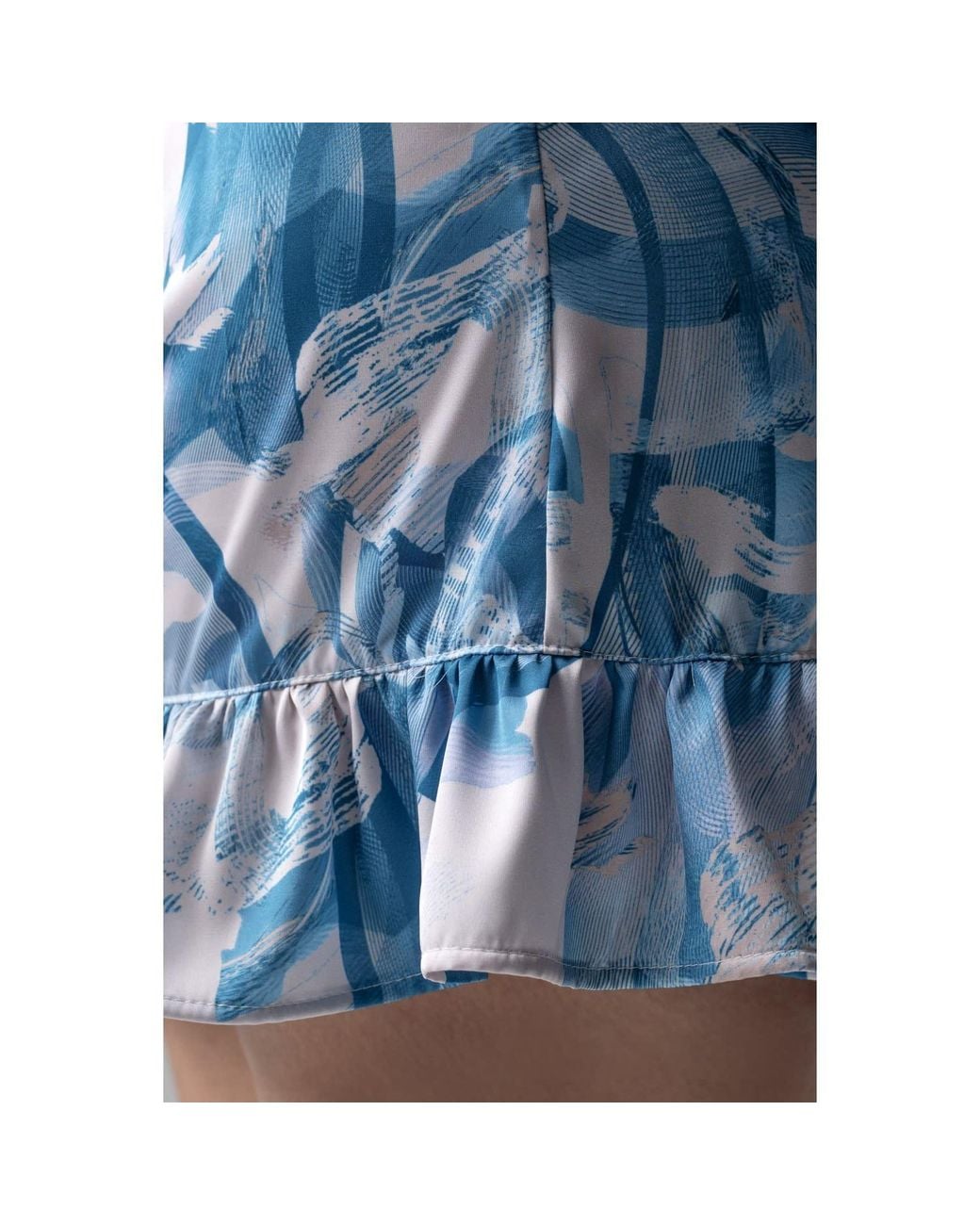 Oh!Zuza Blue Frida Satin Viscose Pyjama Set Frill