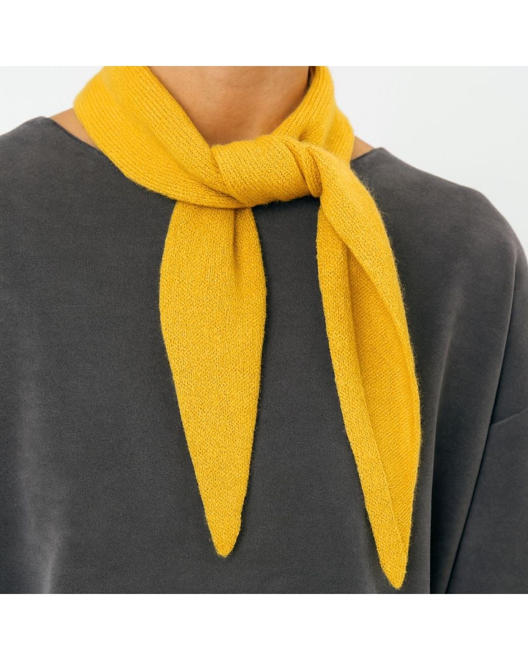 My Little Nature Metallic Wool & Cloud Triangle Cashmere Skinny Scarf