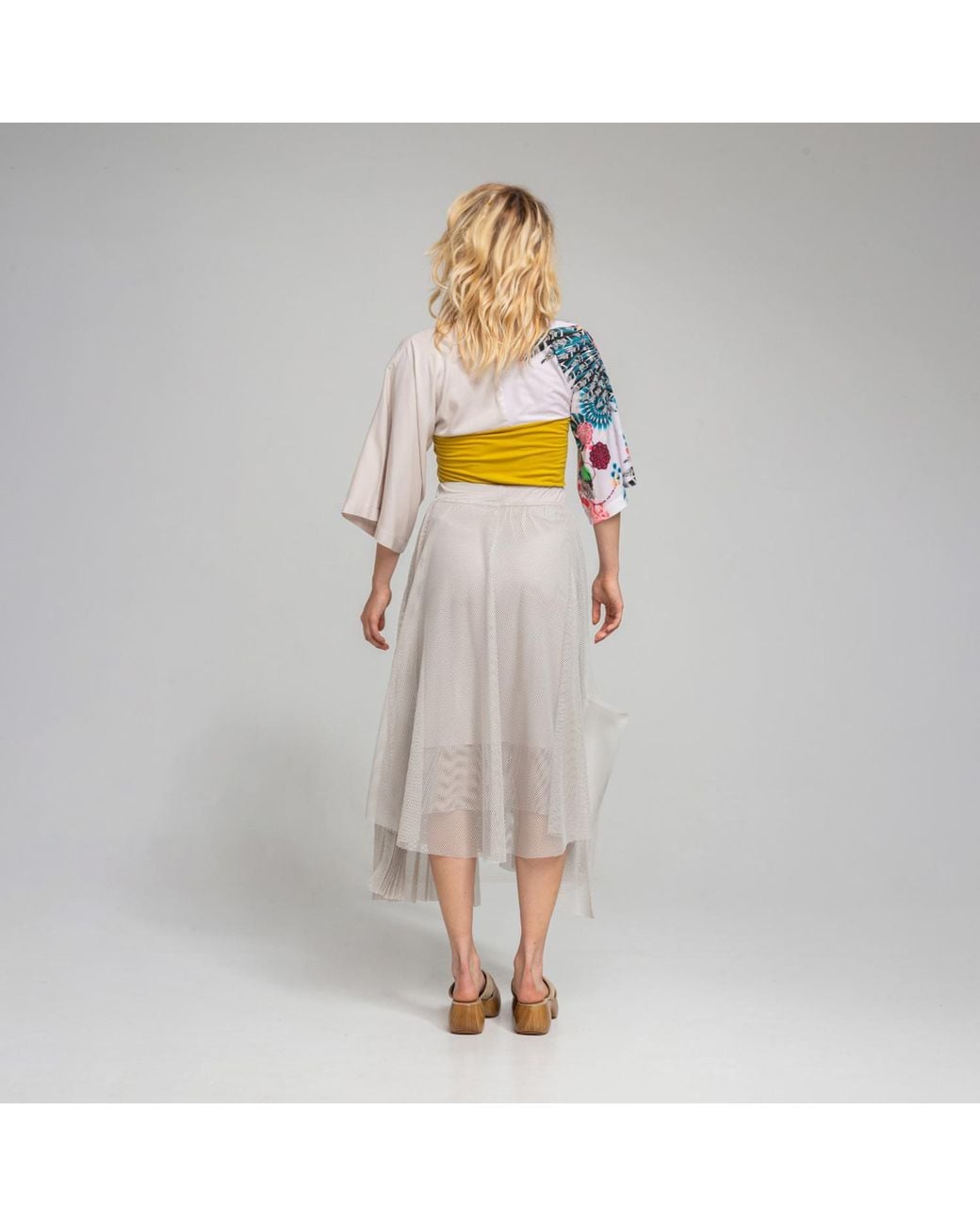 ARTISTA Yellow Natalie Oriental Printed Kimono Style Top