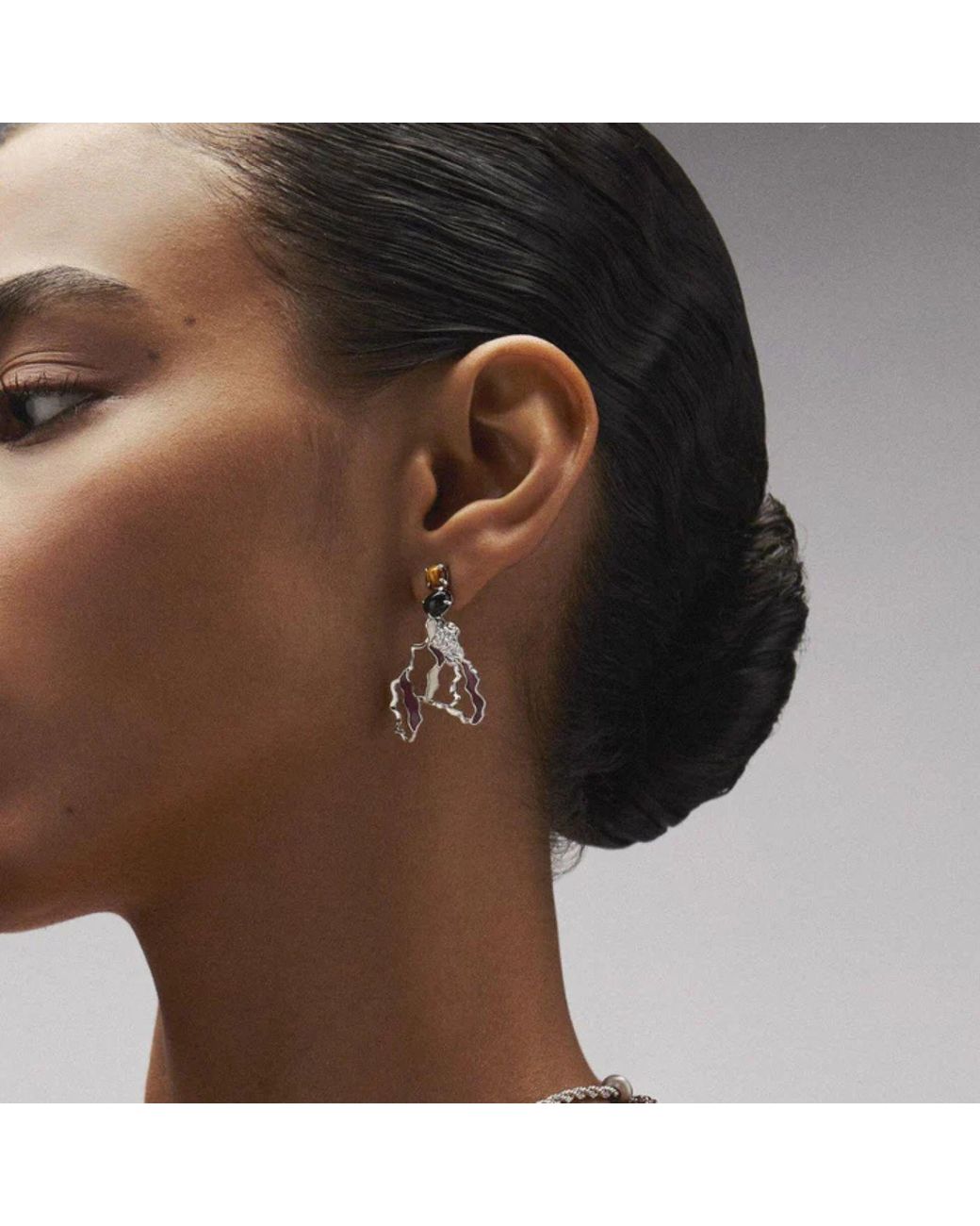 Onia Metallic Root Veil Earrings
