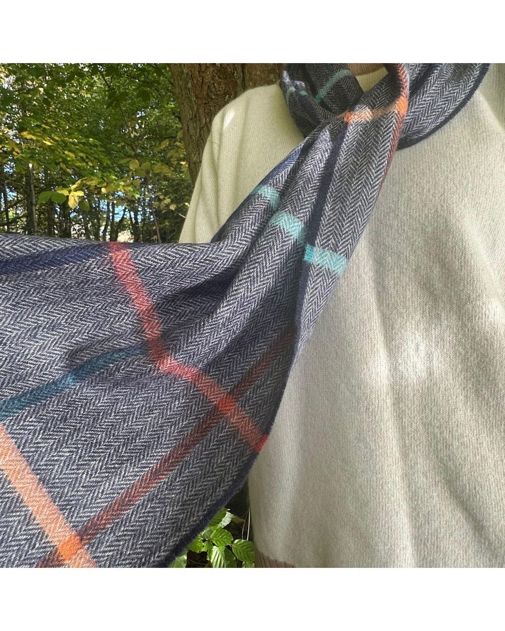 Kinalba Blue Oban Fala Cashmere Scarf